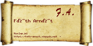 Fáth Arnót névjegykártya